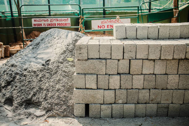Piles of construction materials in India (Mysore, Karnataka) Piles of construction materials in India (Mysore, Karnataka)